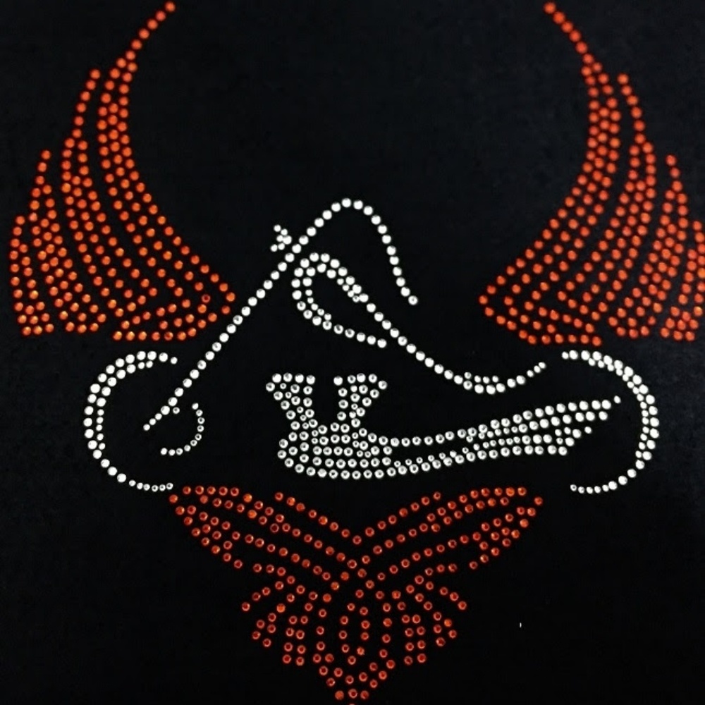 Harley motor cycle rhinestone t-shirt